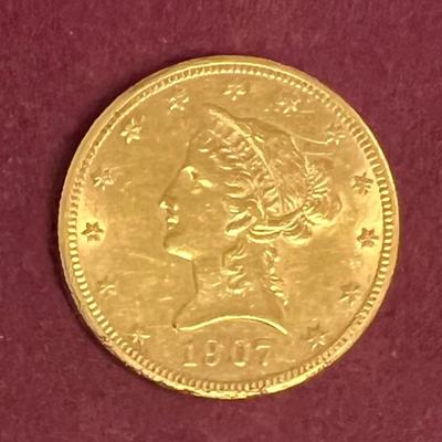 1907-S Ten Dollar Gold Coin