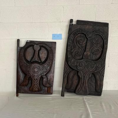 2 antique door panels
