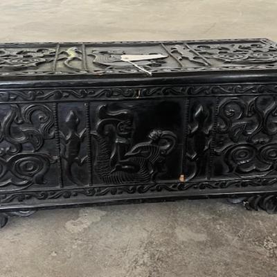 African wood chest