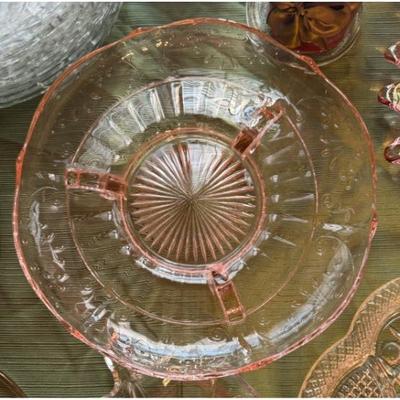 Pink Depression Glass Bangle Rose bowl