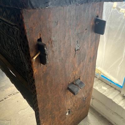 African carved coffer chest