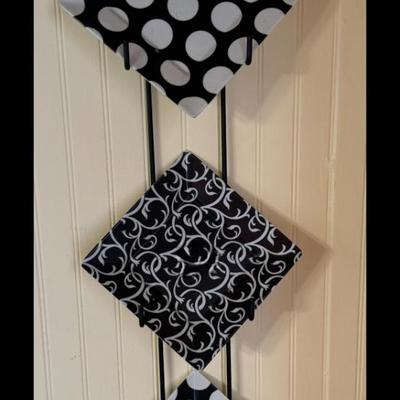 Black and white wall decor hanging