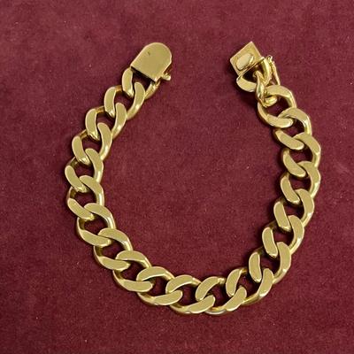 Stamped 14K Gold Men's Cuban Link Bracelet [49.31g]
