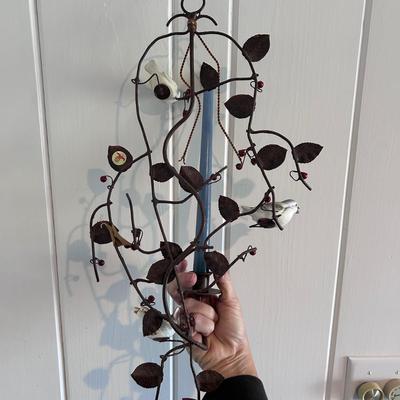 Metal & Ceramic Bird Candle Sconces and Ivy Garlands (2SR-BB)