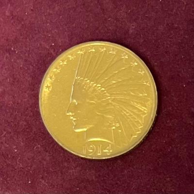 1914 Indian Head Ten Dollar Gold Coin