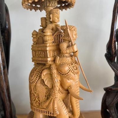 3 wood carvings