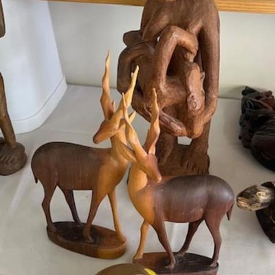 3 wood carvings