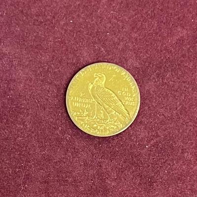 1911 Two-and-a-Half Dollar Indian Head Gold Coin