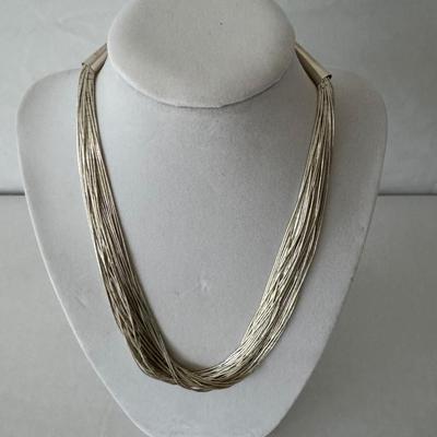 Vintage Marked Sterling Liquid Silver Necklace [38.18g]