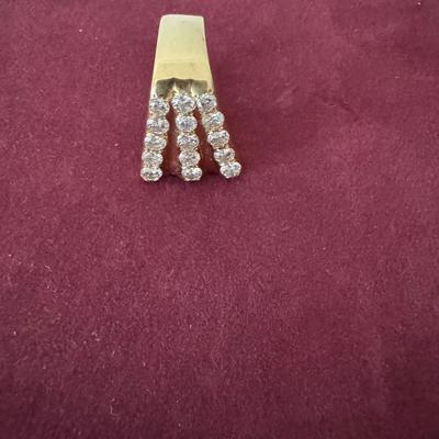 Stamped 18K Gold Diamond Cocktail Ring [10.19g]