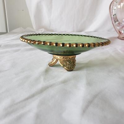 Four Glass Bowls/Pitcher and Brass Lamp (2D- KD)