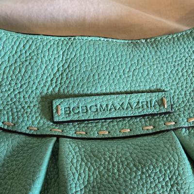 BCBG Seafoam Blue Green Leather Handbag with Dust Bag