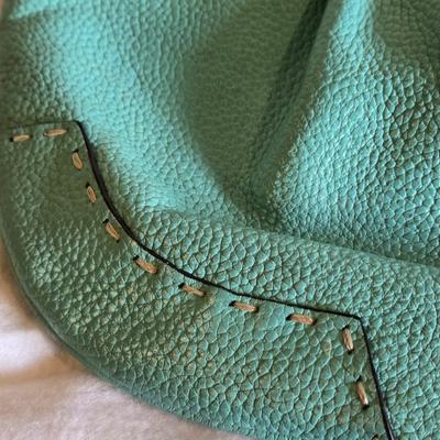 BCBG Seafoam Blue Green Leather Handbag with Dust Bag