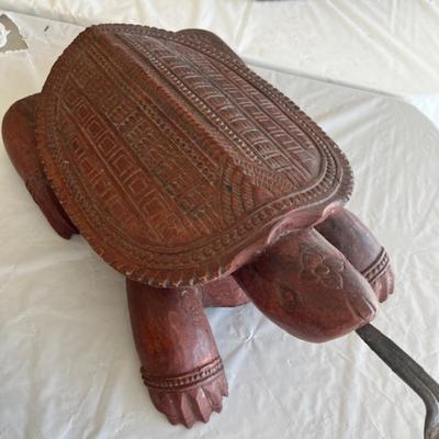 2 wood coconut scrapers