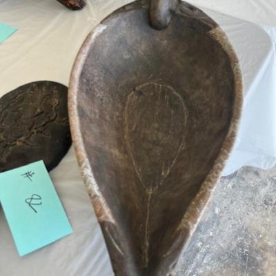 Tribal wood carved bowl