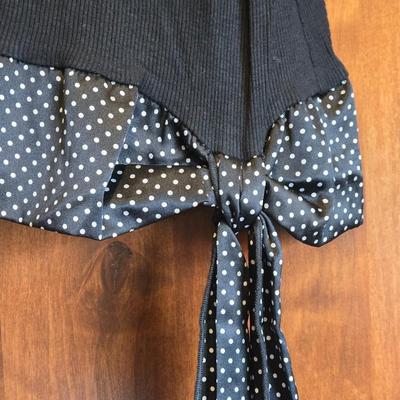 bebe Black Tank Top with Polk a Dot Silky Trim Detail