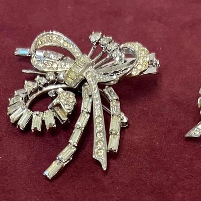 Vintage Charles Reis Brooch and Earring Set