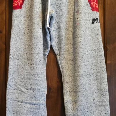 New with Tags Victoria Secret Joggers with Embroidered Red Roses