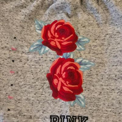 New with Tags Victoria Secret Joggers with Embroidered Red Roses