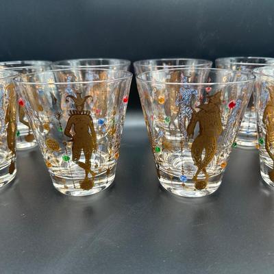 Culver Mardi Gras Rocks Glasses - Set of (8)