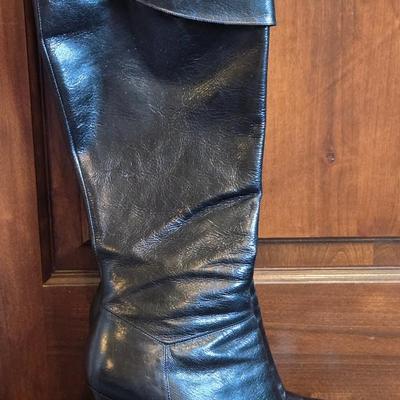 Enzo Black Knee High Steletto Boots