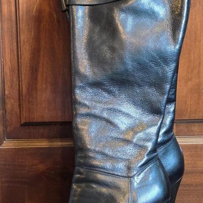 Enzo Black Knee High Steletto Boots