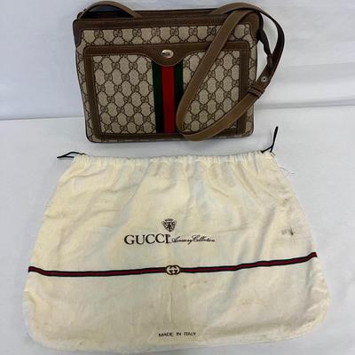 Authentic Gucci Supreme Sherry Web Ophidia Accordion Shoulder Bag