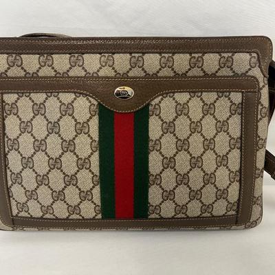 Authentic Gucci Supreme Sherry Web Ophidia Accordion Shoulder Bag