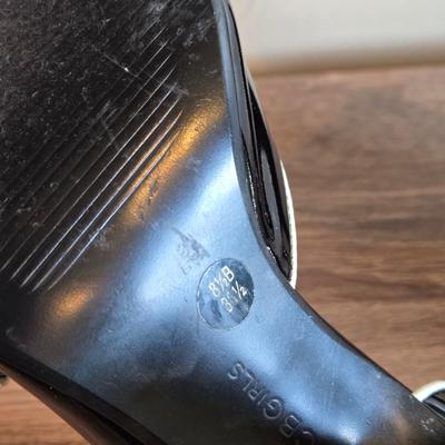 BCBG Girls Black Patent with White Piping Heels