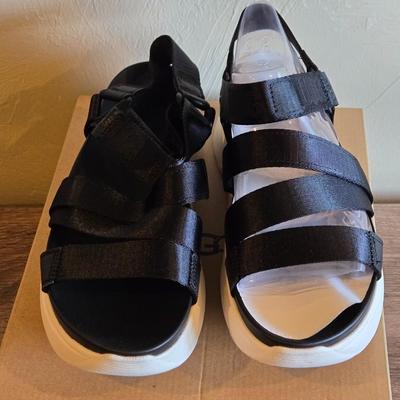 New in the Box UGG Black & White Strappy Sandals