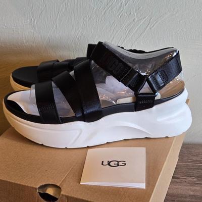 New in the Box UGG Black & White Strappy Sandals