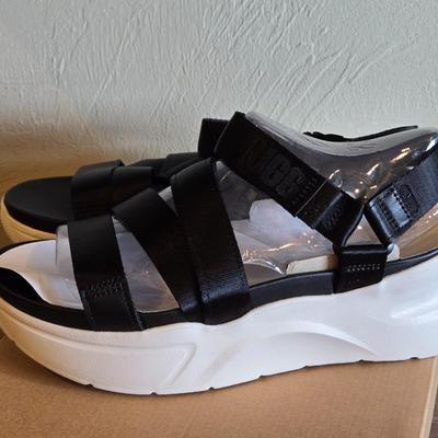 New in the Box UGG Black & White Strappy Sandals