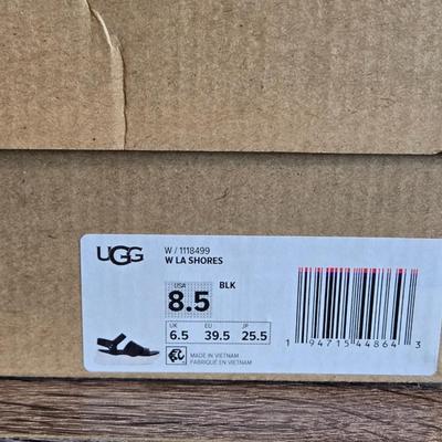 New in the Box UGG Black & White Strappy Sandals