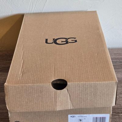 New in the Box UGG Black & White Furry Sandals
