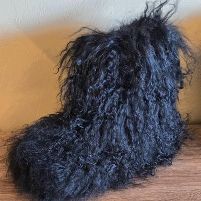 New in the Box UGG Black Shaggy Boots