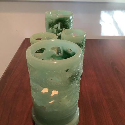 Jade from Hong Kong decor-4 candle holders