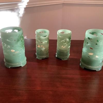 Jade from Hong Kong decor-4 candle holders