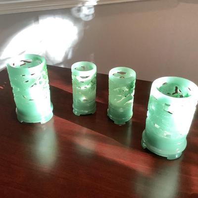 Jade from Hong Kong decor-4 candle holders