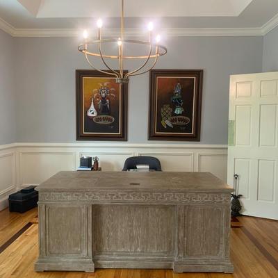 Gorgeous designer desk, dove tail, filing drawer, keyboard drawer, cord covers 72” L 34” depth 31”H