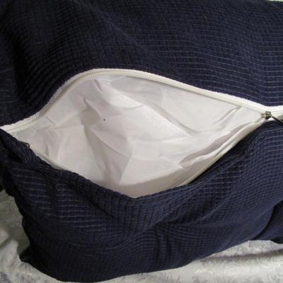 Body pillow, navy blue corduroy-like fabric cover
