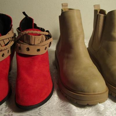 1 pr women's shoes, 1 pr women's boots, size 8