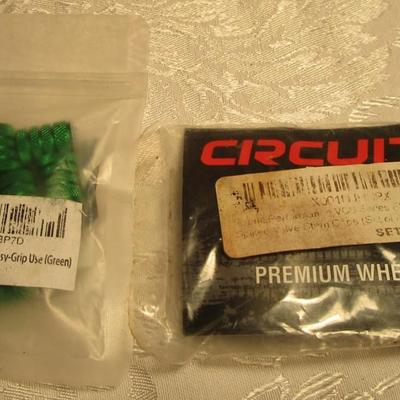 Armorall tire shine, license plate frame, window decals, valve caps (2 pkg), 3 pkg of 4 door edge protectors(all clear)