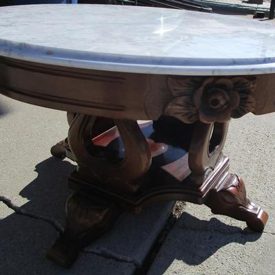 Round table with Italian marble top
