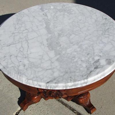 Round table with Italian marble top