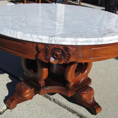 Round table with Italian marble top