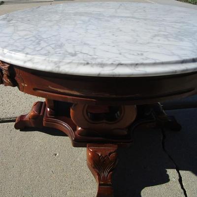Round table with Italian marble top