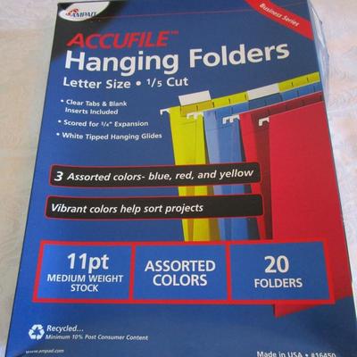 1 box of 20 colored hanging file folders, 3 pads graph paper