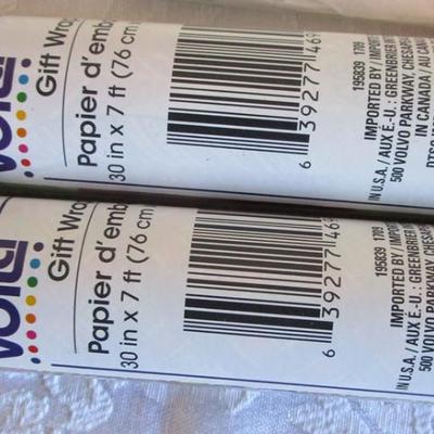2 new rolls all-occasion wrapping paper, 1 new pkg all-occasion tissue paper