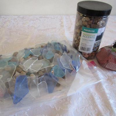 Sea/beach glass, natural pebbles