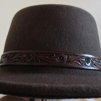 Eddy Bros Hat Co. Gambler Style rich brown felt hat, men's XL